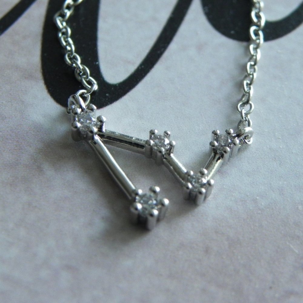 Capricorn Constellation Necklace With Clear CZ
